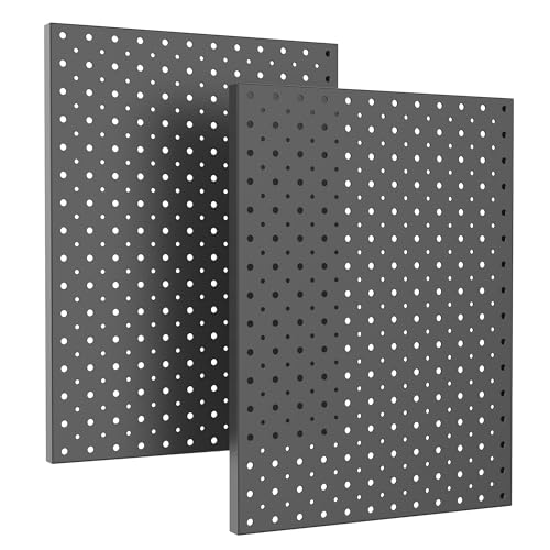 Ultrawall Metal Pegboard Panels, Pegboard Wall Organizer, Black Peg Boards for Wall, Garage Tool Storage Organization, 12"X16", 2pcs - color: Black, size: 16x12"- 2 Pcs
