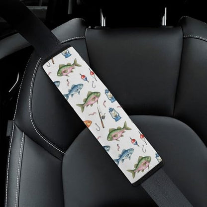 2 Pack Universal Fit Seat Belt Cover for Child, Stroller Pushchair High Chair, Fish Ocean Animal Art Automotive Seat Belt Protector, Pressure Relief - color: Pattern 890