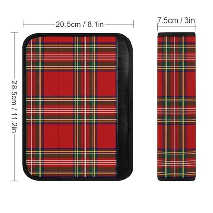Universal Fit Seat Belt Cover for Adult Use, Stroller Pushchair High Chair, 2PCS Scottish Tartan Farmhouse Red Green Christmas Plaid Harness Pads Strap Shock Absorption - color: Pattern 275
