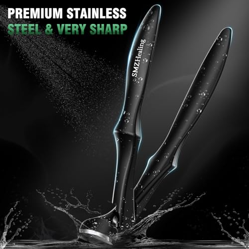 2026 Toenail Clippers for Seniors Thick Toenails 6PCS | Large Angled Head Toe Nail Clippers with Long Handle, Slanted & Wide Opening Ingrown Nail Clippers for Men Women