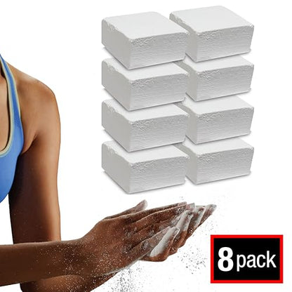 SPRI Chalk Block & Chalk Ball for Gymnastics, Rock Climbing, Bouldering, Rings, Weightlifting, Pool Billiards - size: 2 oz Block (8-Pack)