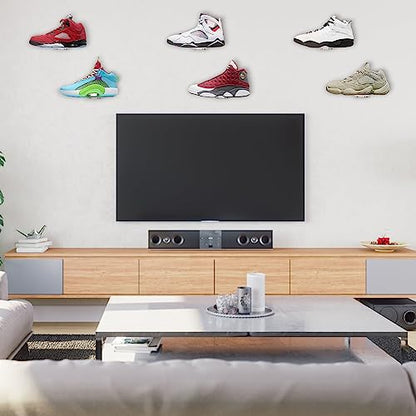 Floating Shoe Shelves for Wall-6 Pack Sneaker Shelves-Levitating Shoe Display Stand Acrylic Sneaker Wall Hanger,Shoe Organizer Holder Wall Mount for Sneaker Collection Shoe Box
