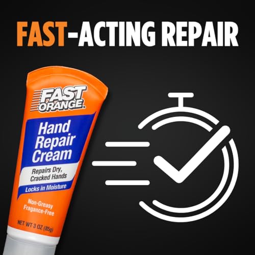 Fast Orange Hand Repair Cream, Repairs Dry & Cracked Hands after Heavy-Duty Automotive Work, On-the-go Compact Size 3oz, Non-Greasy and Unscented - size: 3 Fl Oz (Pack of 1), style: Hand Repair Cream