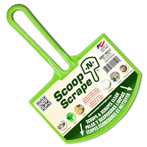 Buddy Tools Scoop-N-Scrape Bucket Scoop | Efficient Bucket Scoop for 5-Gallon Buckets - Curved Bucket Trowel - Heavy-Duty Nylon - Scrapes Clean