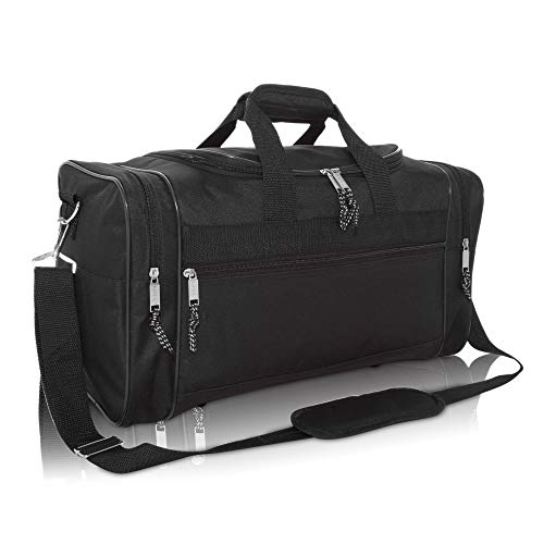DALIX 17" Blank Duffle Bag Duffel Bag Travel Size Sports Durable Gym Bag - color: Black