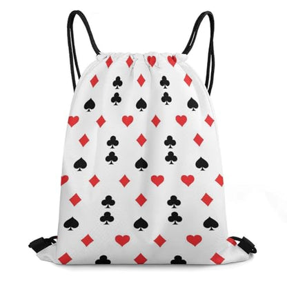 Waterproof Drawstring Bag Gym Sack Sports Backpack for Hiking Swimming Beach Yoga Gear Lightweight Unisex, Casino Poker Pattern Bags - color: Picture (22)