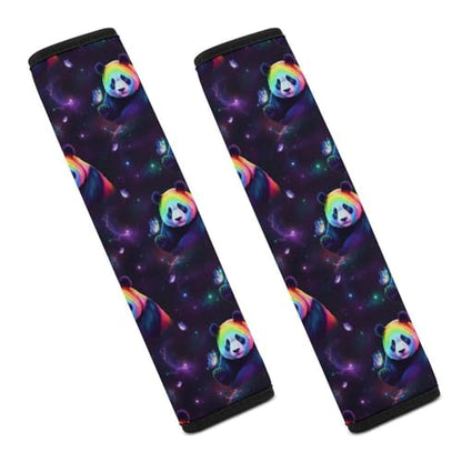2 Pack Colorful Panda Butterfly Animal Seat Belt Shoulder Pad Breathable Shoulder Harness Cover for Child, All Vehicles, Neck and Shoulder Support - color: Pattern 905