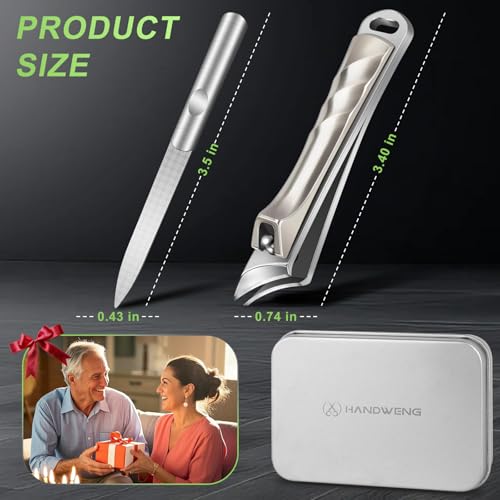 Ingrown Toenail Clippers, Slanted Nail Clippers for Thick Nails for Seniors, Edgy Angled Finger Nail Cutters for Adult, Men, Women with Curved Blade, Nail File - style: Champagne Gold