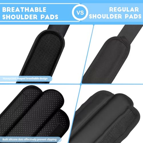 ZINZ 2-Pack Universal Shoulder Pad with Ultra thick Cushion for Bag Luggage Bag Crossbody, Plus Long & Anti-Slip & Breathable,Black-2Pack - color: Black-2pack