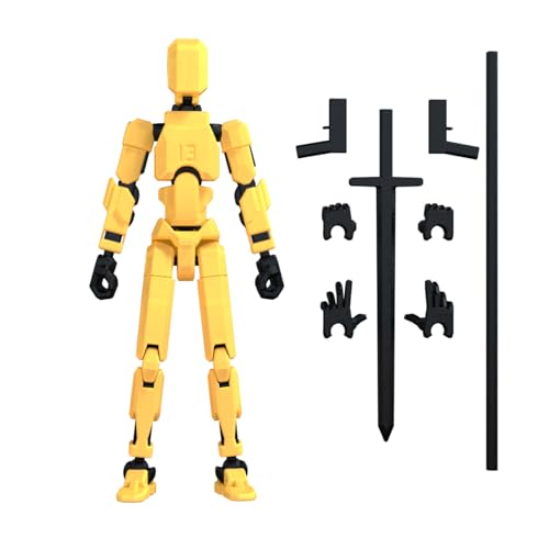 MerryXD T13 3D Action Figure,Assembly Completed Dummy Nova Titan Lucky 13 Action Figure 3D Printed Multi-Jointed Movable Toy Yellow - color: Yellow