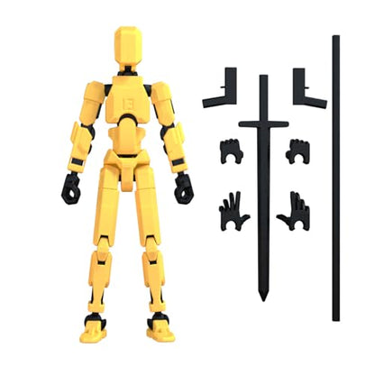 MerryXD T13 3D Action Figure,Assembly Completed Dummy Nova Titan Lucky 13 Action Figure 3D Printed Multi-Jointed Movable Toy Yellow - color: Yellow