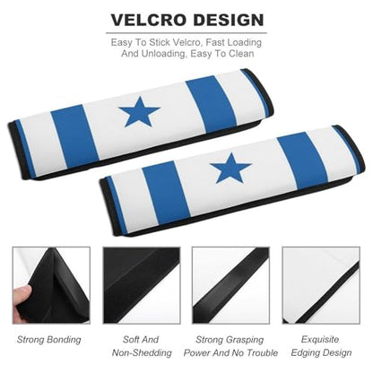 2 Pack Honduras Flag Seat Belt Shoulder Pad Breathable Shoulder Harness Cover for Child, All Vehicles, Neck and Shoulder Support - color: Pattern 14