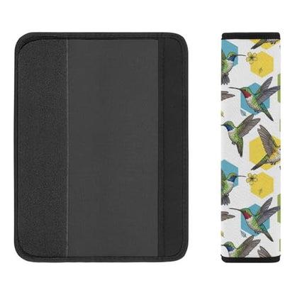 2 Piece Soft Padded Car Seat Belt Pad for Elderly Support, Stroller Pushchair High Chair, Hummingbird Bird Art Shoulder Harness Cover, Shock Absorption - color: Pattern 470