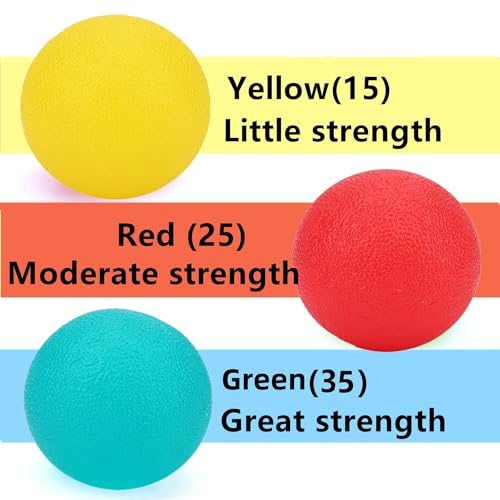 Stress Balls for Adults, Physical Therapy Hand Exercise Balls Kits, Squeeze Balls Sets for Hand Finger Wrist Muscles Arthritis Training, Hand Grip Strengthening Train Ball