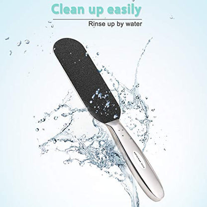 Professional Pedicure Foot File,Coarse/Fine Double Side and Reusable Stainless Steel Cracked Skin Corns Callus Remover Feet Rasp - size: Coarse/Fine Double Side