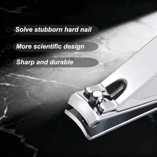 2PCS Durable Nail Clippers, Finger and Toe Nail Clipper Gifts with Leather Bag (White)