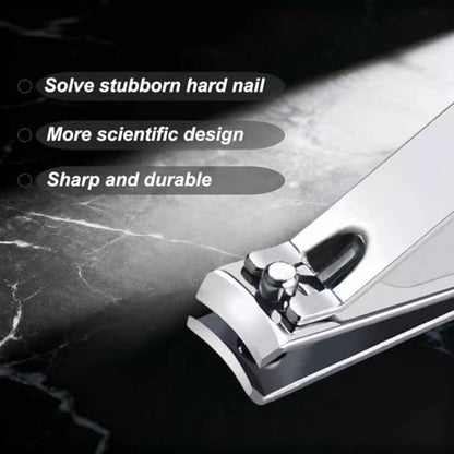 2PCS Durable Nail Clippers, Finger and Toe Nail Clipper Gifts with Leather Bag (White)
