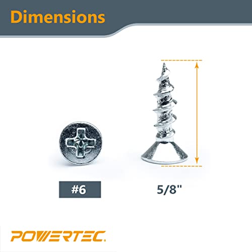 POWERTEC 71859 24 Inch x2 Universal T track with 100 Pcs Wood Screws, Double-Cut Profile T track with Predrilled Mounting Holes - size: 24" T track (2PK) w/ Wood Screws (100pcs)