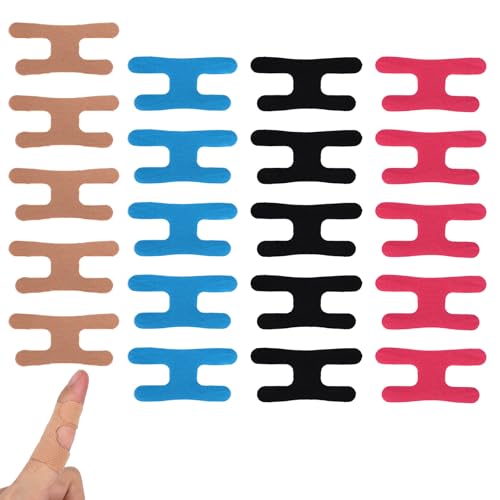 20pcs Golf Tape for Fingers, Precut Finger Kinesiology Tape Breathable Golf Wrap Finger Tapes Strips for Climbing Baseball Soccer Outdoor Sports (4 Colors)