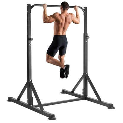 Pull Up Station, Power Tower Adjustable Pullup Bar Free Standing, Heavy Duty Multifunction Strength Training Pull Up Bar, Gym Workout Fitness Equipment Chin up Bar for Home Outdoor, 440LBS Capacity - color: Black