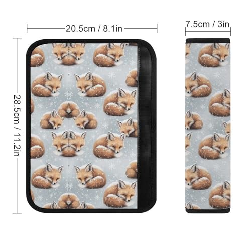 Universal Fit Fox Cute Animal Snow Seat Belt Shoulder Pad for Adult Use, Most Cars, 1 Pair Harness Pads Strap Anti-Slip Pad - color: Pattern 1268
