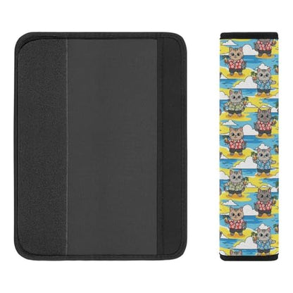 Universal Soft and Comfortable Beach Funny Cat Seat Belt Shoulder Pad for Girls and Boys, Most Cars, 2 Pack Seat Belt Covers Cushion Shock Absorption - color: Pattern 216