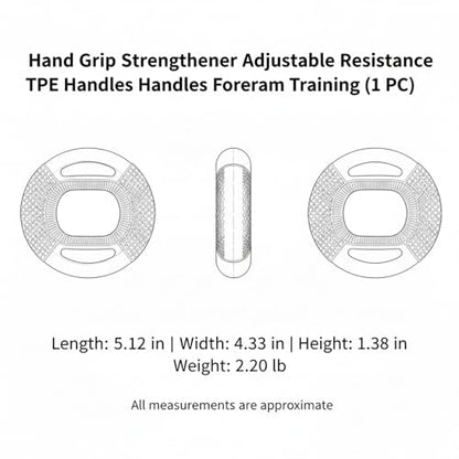 Adjustable Hand Grip Strengthener with TPE Handles for Forearm, Finger & Wrist Training - Portable Fitness Tool - color: Brown