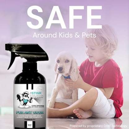 The Stink Solution Shoe Odor Eliminator Spray, Tranquility, 16 oz & 4 oz | Eliminates Foot and Sweat Odor at the Source. Deodorizer for Sneakers, Cleats, Boots and Gym Shoes. Travel Size Included - size: 1 4 oz, 1 16 oz