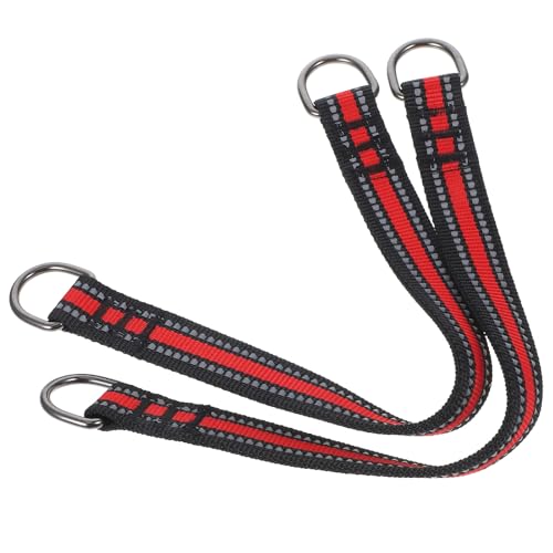 2pcs Heavy-Duty Hammock Straps and Playground Swing Connectors for Outdoor Tree Swing Suspension, Gymnastic Bar Extension and Sandbag Hanging, Red Safety Hanging Straps