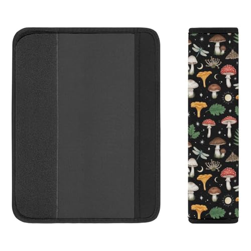 2PCS Moth Moon Wild Forests Mushrooms Seat Belt Shoulder Pad Soft Padded Harness Pads Strap for Adults and Children, All Vehicles, Anti-Slip Pad - color: Pattern 829