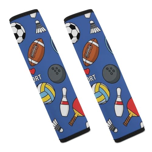 Universal Soft And Comfortable Seat Belt Cover for Adults And Children, Most Cars, 2 Pack Sports Soccer Volleyball Basketball Football Baseball Seat Belt Covers Cushion Neck And Shoulder Support - color: Pattern 694