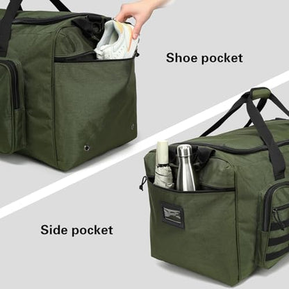 120L Extra Large Duffle Bag for Men, 32" Heavy Duty Sports Gym and Travel Duffel Bag with Shoes Compartment, Equipment Gear Bag for Football Soccer Baseball Hockey Helmets Pads, XL Giant Green - color: Green