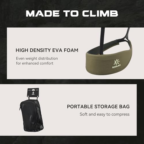 KAILAS Airo Rock Climbing Harness Men Roofing Harnesses Rescue Mountaineering Safety Belt Women Comfortable Lightweight - color: Gray Green, size: X-Large