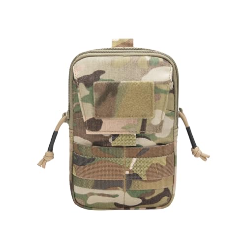 EXCELLENT ELITE SPANKER Tactical Molle EDC Pouch with Cellphone Pouch | Molle admin pouch,molle utility pouch,tool pouch,Organizer Nylon Belt Waist Bag - color: Multicam