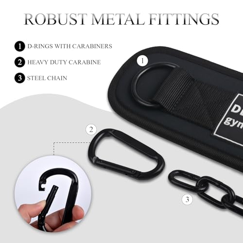 12 mm Thick Heavy Duty Dip Belt with 36 IN Steel Chain, 35" Weighted Pull Up Belt for Added Weight Training, Chin Ups, Pull Ups, Tricep Dips And More - color: Black