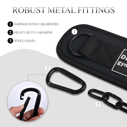 12 mm Thick Heavy Duty Dip Belt with 36 IN Steel Chain, 35" Weighted Pull Up Belt for Added Weight Training, Chin Ups, Pull Ups, Tricep Dips And More - color: Black