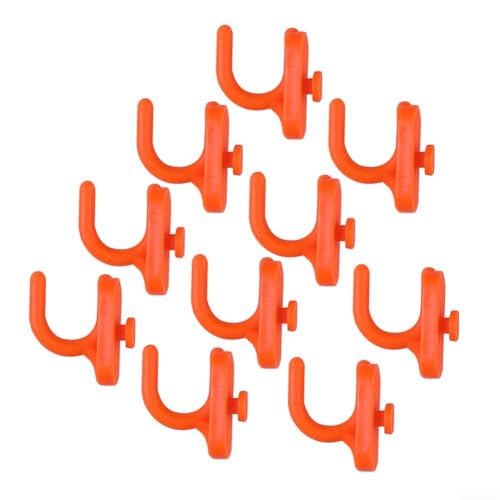 Hanging Board Hole Hooks for Tool Storage, 10pcs Wall-Mounted Garage Organizer Rack, Orange ABS Material(F) - size: F
