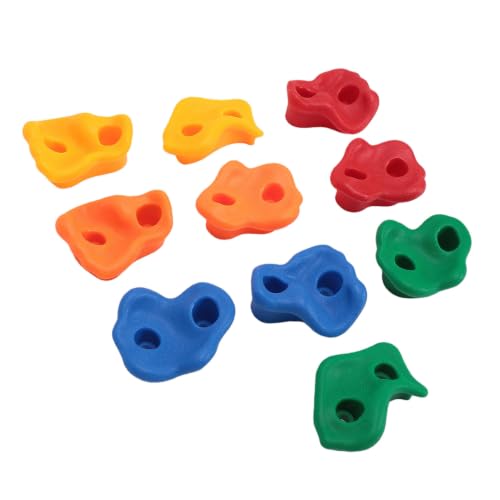 Alomejor Rock Climbing Holds, Plastic Grips for Kids Climbing Wall, Outdoor Playground with 10 Colorful Shapes