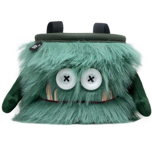 8BPLUS Chalk Bag for Rock Climbing and Bouldering, Chalk Pouch incl Belt & Biner – Cute Funny Character Design, Wide Opening, Gear with Personality, Gift for Climbers - style: FLINT