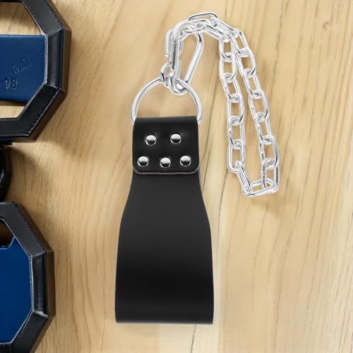 BESPORTBLE Dip Weightlifting Belt with Iron Chain for Men, Heavy-duty Waist Belt for Strength Training and Pull-ups, Black Gym Lifting Accessory for Bodybuilding and Squats