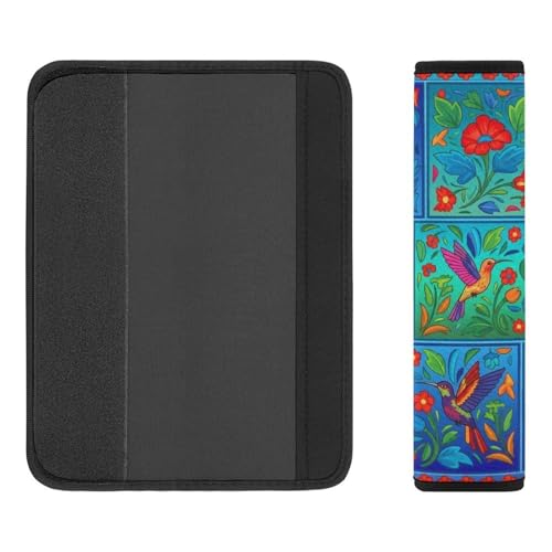 2 Pack Hummingbird Animal Flower Car Seat Straps Shoulder Pads Universal Soft and Comfortable Seat Belt Cushion for Adults and Children, Stroller Pushchair High Chair - color: Pattern 272