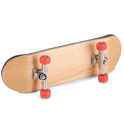 Professional Mini Fingerboards, Maple Wooden Alloy Fingerboard Finger Skateboards with Box Reduce Pressure Kids Gifts Finger Skateboard - color: Red