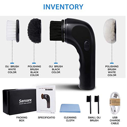 Electric Shoe Shine Kit, Electric Shoe Polisher Brush Shoe Shiner Dust Cleaner Portable Leather Care Kit for Shoes