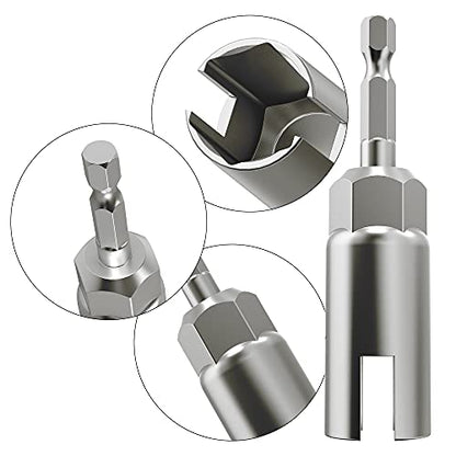 2 Pack (13mm,19mm) 1/4 Inch Hex Shank Nut Driver Power Wing Nut Driver Set Bit Socket Wrenches Tools Set Slot Wing Nuts Drills Bits for Panel Nuts Screws Eye C Hook Bolt