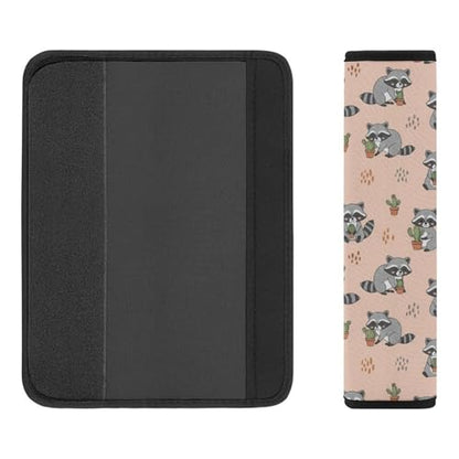 1 Pair Universal Soft and Comfortable Seat Belt Shoulder Pad for Kids, Stroller Pushchair High Chair, Cute Cartoon Raccoons Shoulder Protector, Anti-Slip Pad - color: Pattern 324