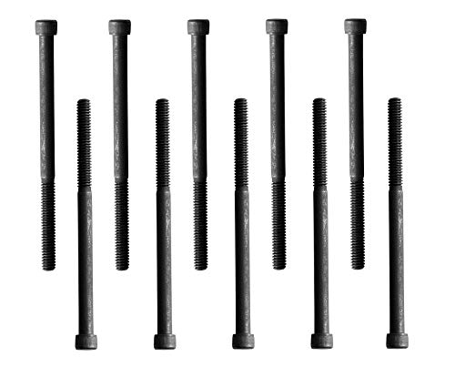 Socket Head Cap Screw, 1/4-20 x 4, Alloy Steel, Black Oxide, Hex Socket Coarse Thread, 1/4 inch Hexagonal Allen Bolt, Length: 4 inch, Full Thread (Quantity: 10) - size: 4 Inches ( 4")