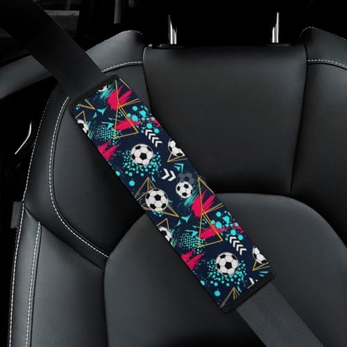 2 Pack Universal Fit Seat Belt Cover for Child, Stroller Pushchair High Chair, Cool Soccer Automotive Seat Belt Protector, Pressure Relief - color: Pattern 566