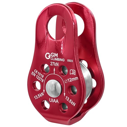 GM CLIMBING Fixed Micro Pulley 27kN CE UIAA Certified Slack Tender for Hitch Tending - color: One Unit