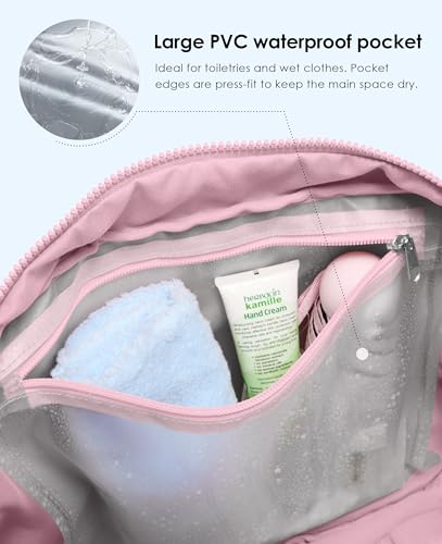 Gym Bag for Women, Travel Duffle Bags with Wet Pocket, Lightweight Carry on Bag Overnight Weekender Duffel Bag, Water Resistant (Bright Pink) - color: Bright Pink