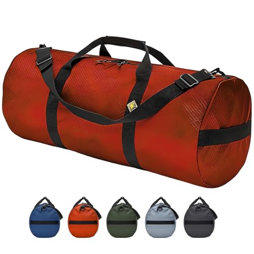 131L Expedition Heavy Duty Duffle Bag, Weatherproof Ripstop Travel Gear Bag | Folds flat for storage. #10 double-slider zipper with splash cover. Wraparound handles rated for heavy loads. - color: International Orange, size: 16" x 40" (131 Liters)